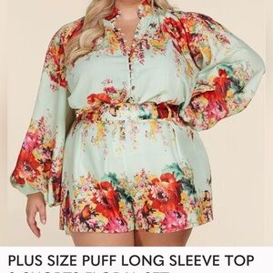 L'ATISTE Multicolor Floral Puff Sleeve Romper